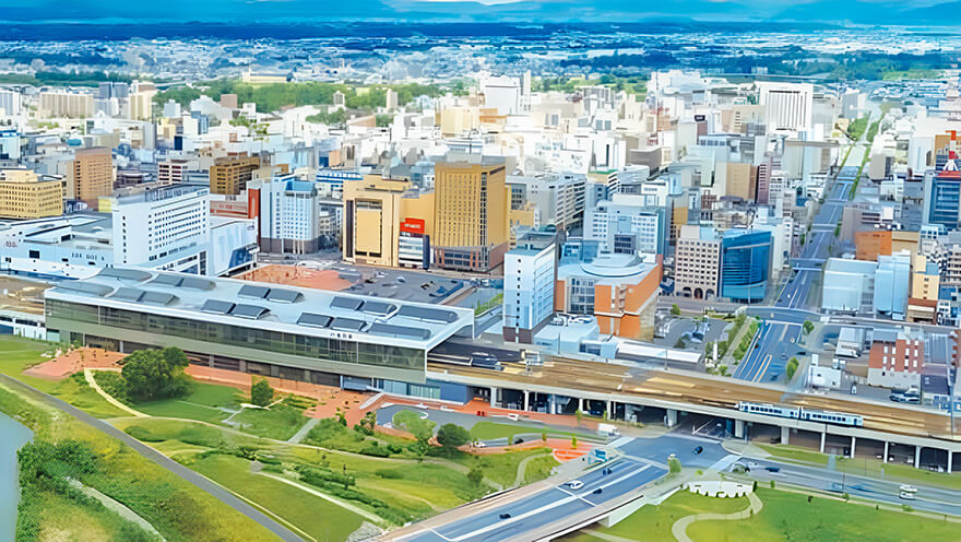 画像：北海道の拠点都市として文化施設、行政機関、医療機関などが集積